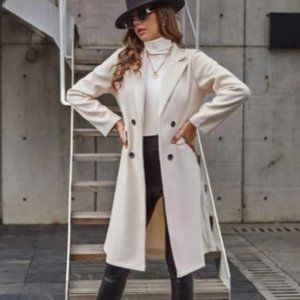Double Breasted Lapel Collar Overcoat